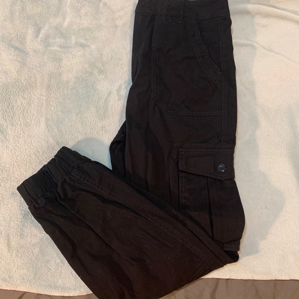 Black cargo joggers